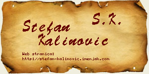 Stefan Kalinović vizit kartica